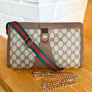 Gucci Authenticated Monogram Sherry Line Clutch / Shoulder Bag